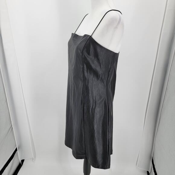 Wild Fable Dress Womens XL Faux Leather Black Back Zip Up - Picture 3 of 11